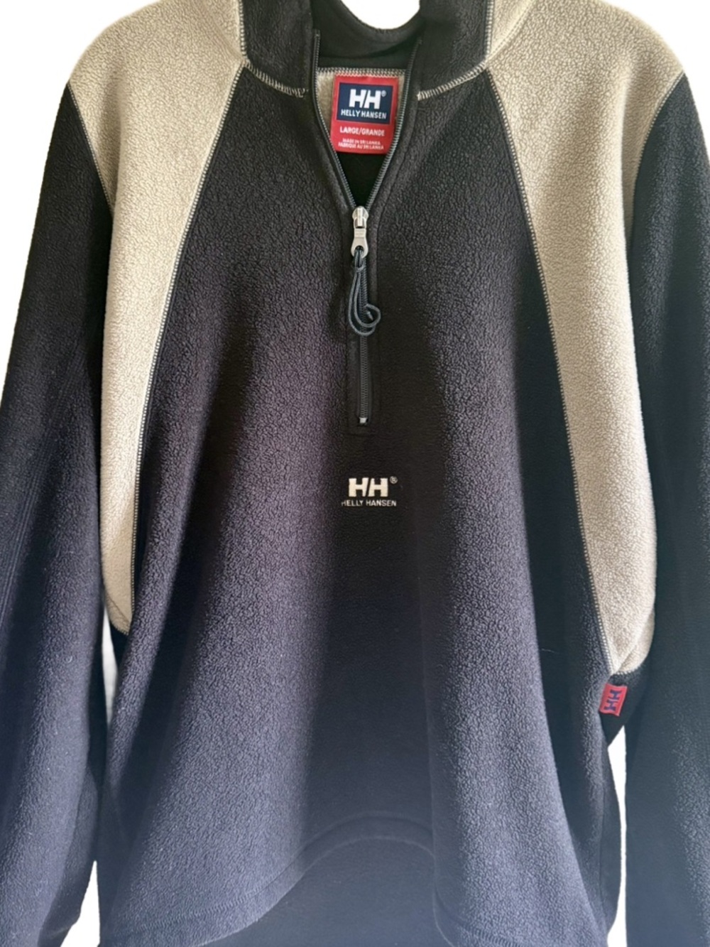 Helly Hansen Men’s Black and Beige Half-Zip Fleece